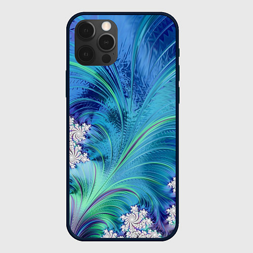 Чехол iPhone 12 Pro Max Авангардная фрактальная композиция / 3D-Черный – фото 1