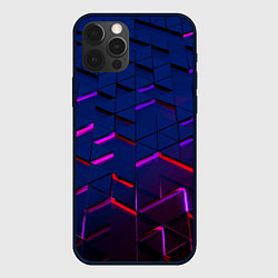 Чехол iPhone 12 Pro Max Неоновые треугольники с подсветкой