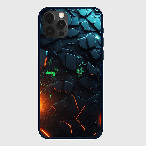 Чехол iPhone 12 Pro Max Абстракция объемные плиты / 3D-Черный – фото 1