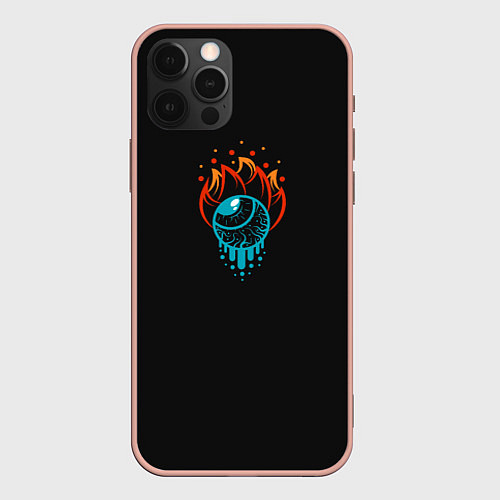 Чехол iPhone 12 Pro Max Капля огня / 3D-Светло-розовый – фото 1