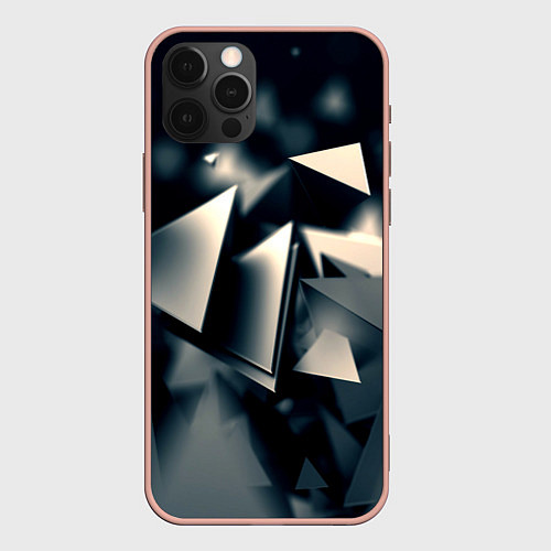 Чехол iPhone 12 Pro Max Dark abstraction / 3D-Светло-розовый – фото 1