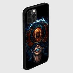 Чехол для iPhone 12 Pro Max Металлика постер электрический шлем, цвет: 3D-черный — фото 2