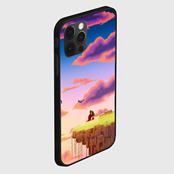Чехол для iPhone 12 Pro Max Пиксельный пейзаж, цвет: 3D-черный — фото 2