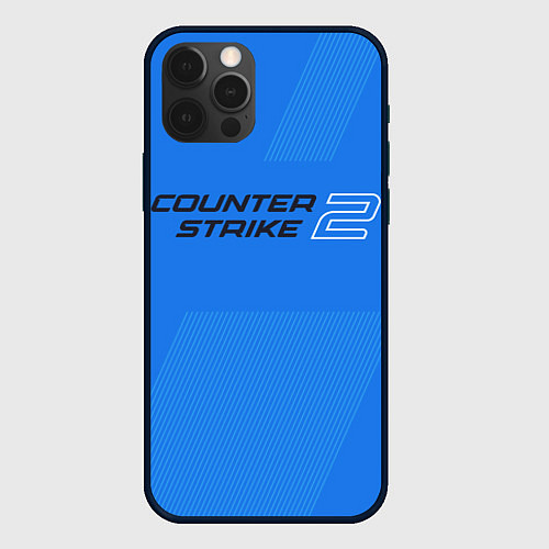 Чехол iPhone 12 Pro Max Counter Strike 2 с логотипом / 3D-Черный – фото 1