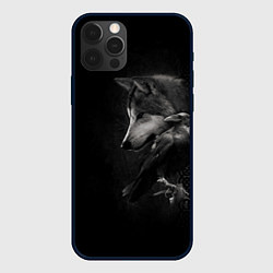 Чехол для iPhone 12 Pro Max Волк и ворон, цвет: 3D-черный