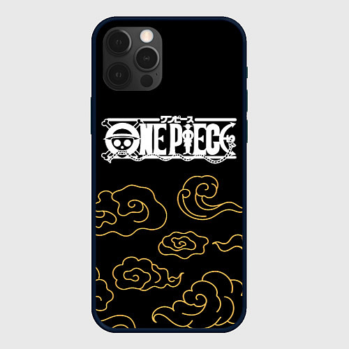 Чехол iPhone 12 Pro Max One Piece anime clouds / 3D-Черный – фото 1