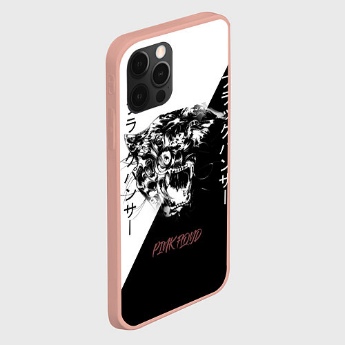 Чехол iPhone 12 Pro Max Panther black / 3D-Светло-розовый – фото 2