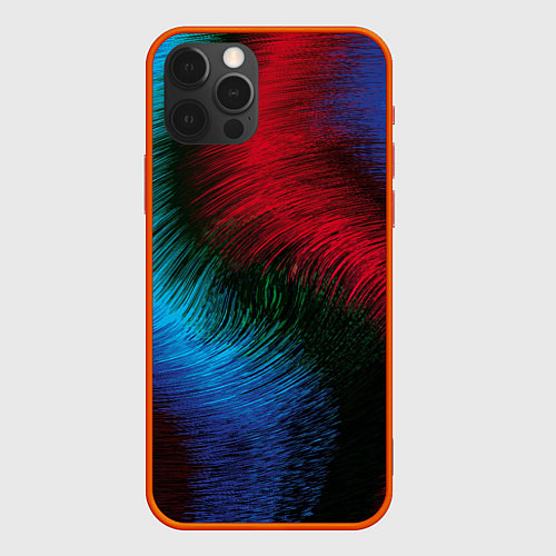 Чехол iPhone 12 Pro Max Буря красок / 3D-Красный – фото 1