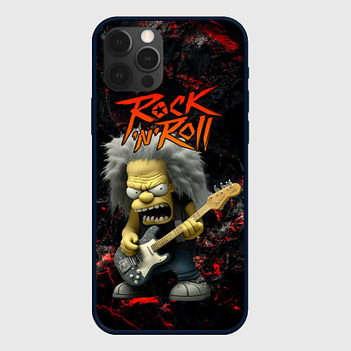 Чехол iPhone 12 Pro Max Simpsons Rock and roll / 3D-Черный – фото 1