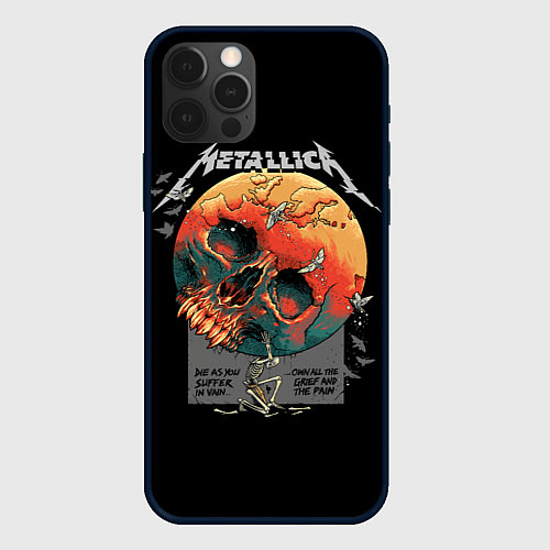 Чехол iPhone 12 Pro Max Metallica - Металлика / 3D-Черный – фото 1