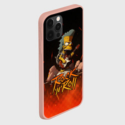 Чехол для iPhone 12 Pro Max Rock n roll fire Simpsons, цвет: 3D-светло-розовый — фото 2