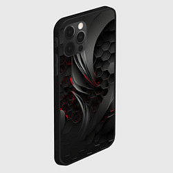Чехол для iPhone 12 Pro Max Черные абстрактные плиты, цвет: 3D-черный — фото 2