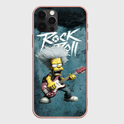 Чехол для iPhone 12 Pro Max Rock n roll style Simpsons, цвет: 3D-светло-розовый