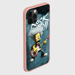 Чехол для iPhone 12 Pro Max Rock n roll style Simpsons, цвет: 3D-светло-розовый — фото 2