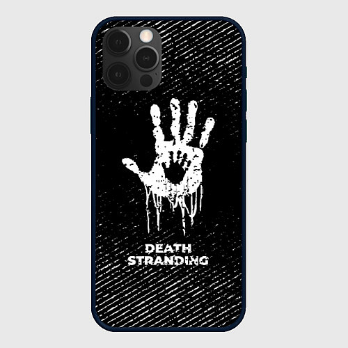 Чехол iPhone 12 Pro Max Death Stranding с потертостями на темном фоне / 3D-Черный – фото 1