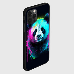 Чехол для iPhone 12 Pro Max Панда в неоновых красках, цвет: 3D-черный — фото 2
