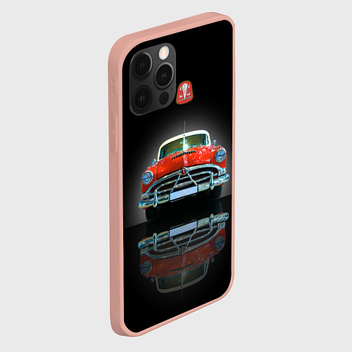 Чехол iPhone 12 Pro Max Классический американский автомобиль Hudson Hornet / 3D-Светло-розовый – фото 2