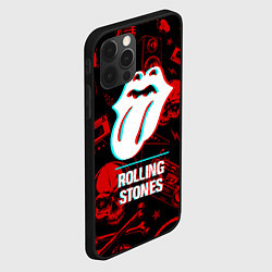 Чехол для iPhone 12 Pro Max Rolling Stones rock glitch, цвет: 3D-черный — фото 2