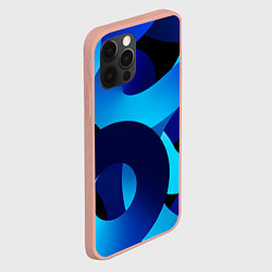 Чехол для iPhone 12 Pro Max Синие линии в виде узоров, цвет: 3D-светло-розовый — фото 2