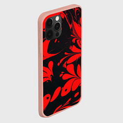Чехол для iPhone 12 Pro Max Красно-черный узор, цвет: 3D-светло-розовый — фото 2