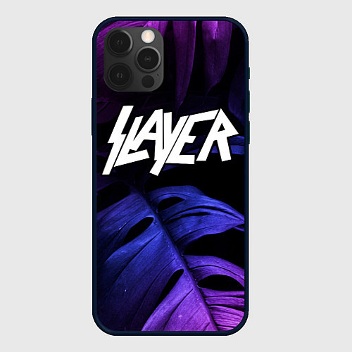 Чехол iPhone 12 Pro Max Slayer neon monstera / 3D-Черный – фото 1