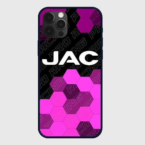 Чехол iPhone 12 Pro Max JAC pro racing: символ сверху / 3D-Черный – фото 1