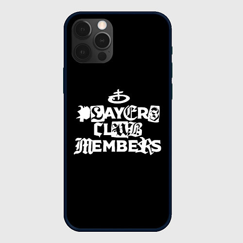 Чехол iPhone 12 Pro Max Obladaet - players club members надпись / 3D-Черный – фото 1