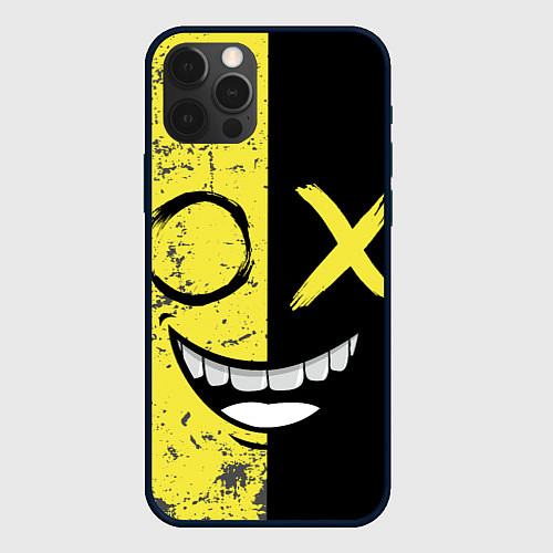Чехол iPhone 12 Pro Max Смайлик с улыбкой / 3D-Черный – фото 1
