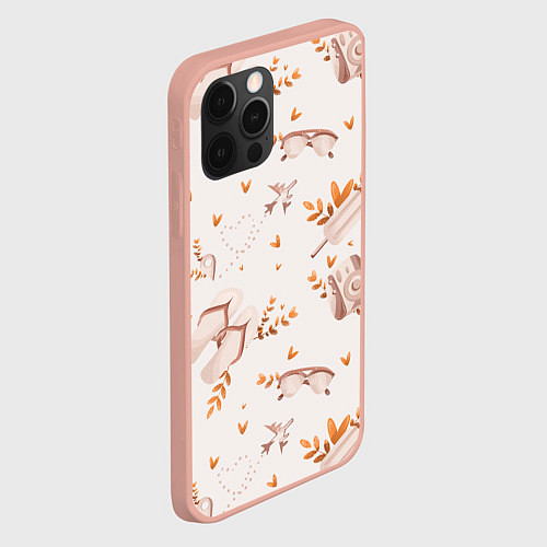 Чехол iPhone 12 Pro Max Пляжный паттерн / 3D-Светло-розовый – фото 2