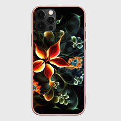 Чехол для iPhone 12 Pro Max Абстрактные цветы, цвет: 3D-светло-розовый