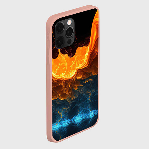 Чехол iPhone 12 Pro Max Лава и вода / 3D-Светло-розовый – фото 2