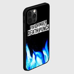 Чехол для iPhone 12 Pro Max Five Finger Death Punch blue fire, цвет: 3D-черный — фото 2