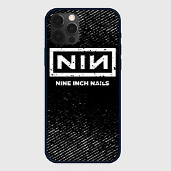 Чехол iPhone 12 Pro Max Nine Inch Nails с потертостями на темном фоне