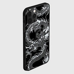 Чехол для iPhone 12 Pro Max Татуировка японского дракона, цвет: 3D-черный — фото 2