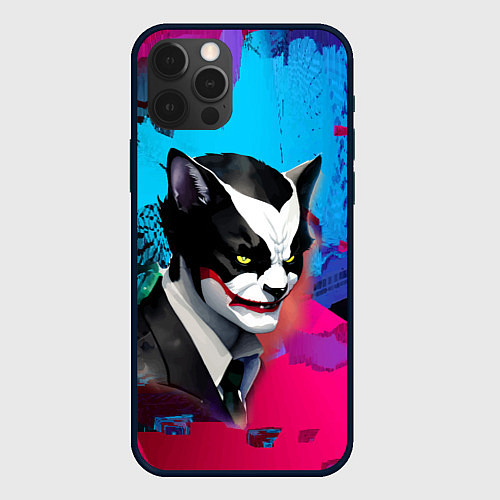 Чехол iPhone 12 Pro Max Dude-cat - neural network - pop art / 3D-Черный – фото 1