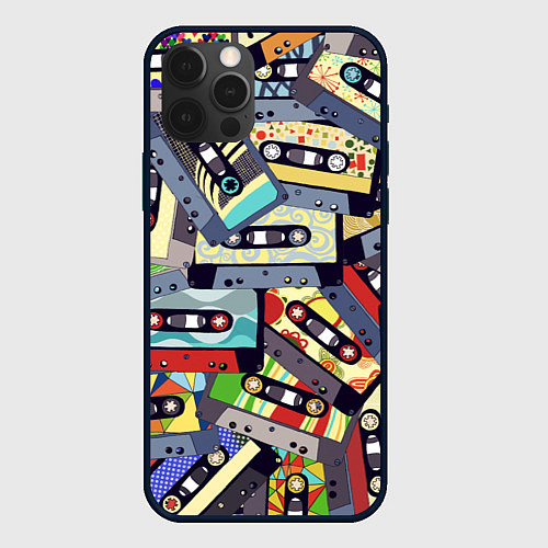 Чехол iPhone 12 Pro Max Касеты 80-е / 3D-Черный – фото 1