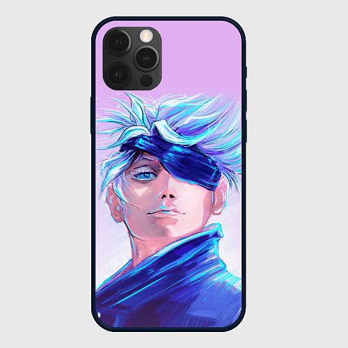 Чехол iPhone 12 Pro Max Магическая битва Годжо Сатору / 3D-Черный – фото 1