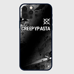 Чехол для iPhone 12 Pro Max CreepyPasta glitch на темном фоне: символ сверху, цвет: 3D-черный