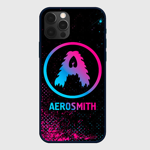 Чехол iPhone 12 Pro Max Aerosmith - neon gradient / 3D-Черный – фото 1