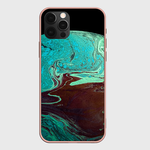 Чехол iPhone 12 Pro Max Часть иссушённой планеты и космос / 3D-Светло-розовый – фото 1