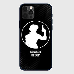 Чехол для iPhone 12 Pro Max Cowboy Bebop glitch на темном фоне, цвет: 3D-черный