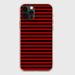 Чехол iPhone 12 Pro Max Темно-красные полосы
