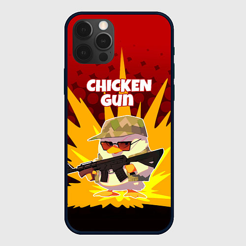 Чехол iPhone 12 Pro Max Chicken Gun - спецназ / 3D-Черный – фото 1