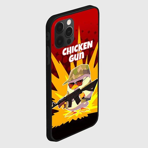 Чехол iPhone 12 Pro Max Chicken Gun - спецназ / 3D-Черный – фото 2