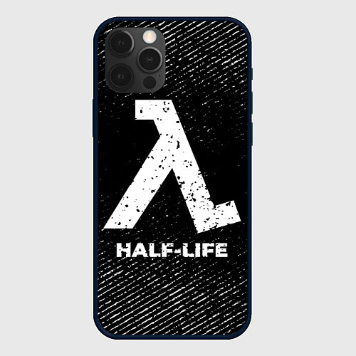 Чехол iPhone 12 Pro Max Half-Life с потертостями на темном фоне / 3D-Черный – фото 1