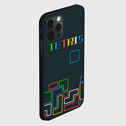 Чехол для iPhone 12 Pro Max Tetris neon, цвет: 3D-черный — фото 2