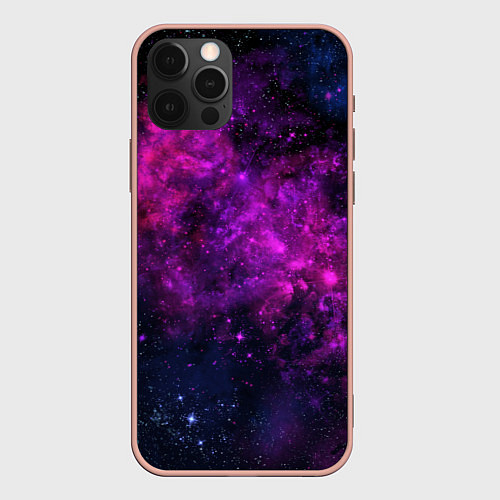 Чехол iPhone 12 Pro Max Neon pink nebula / 3D-Светло-розовый – фото 1