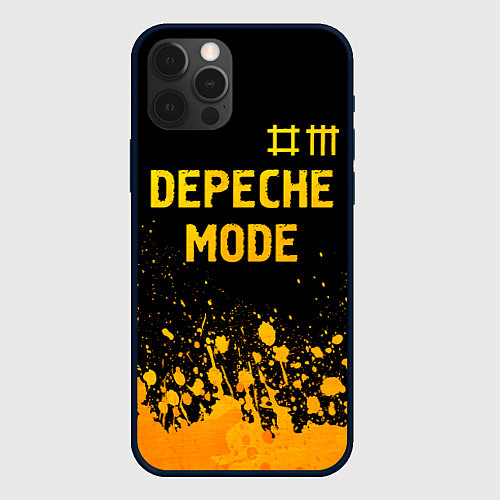 Чехол iPhone 12 Pro Max Depeche Mode - gold gradient: символ сверху / 3D-Черный – фото 1