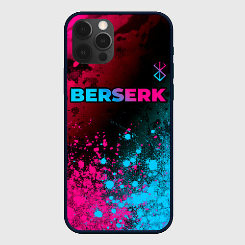 Чехол iPhone 12 Pro Max Berserk - neon gradient: символ сверху / 3D-Черный – фото 1