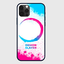 Чехол iPhone 12 Pro Max Demon Slayer neon gradient style